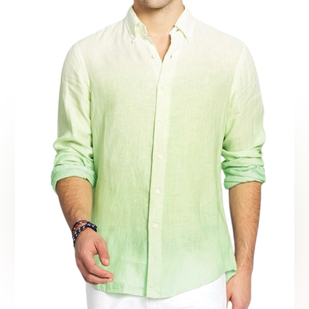 Polo Ralph Lauren DIP Dyed Ombre LINEN SHIRT - Size Large